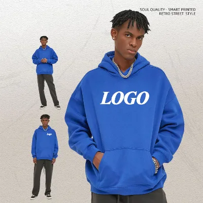 2025 Men's Casual Sports Winter Tracksuit Breathable 6XL Plus Size 350g Fleece Hoodie Loose Warm Fashion Solid Sweatshirts