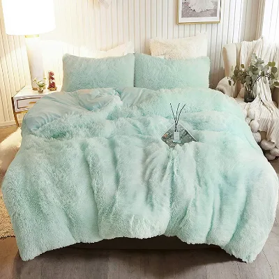 Winter Plush Microfiber Velvet Duvet Cover Queen king Comfortable Bedding Velvet Duvet Cover Set