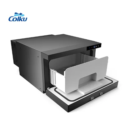 Rapid Cooling 21L Car Drawer Truck Refrigerator 12V 24V Built in Fridge Freezer With LED Control Panel