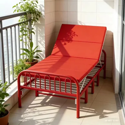 Best Seller Red Customizable Portable Modern Metal Foldable Outdoor/Office Home School Festival Nap Folding Bed