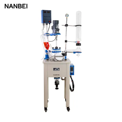 Lab Scale Automatic High Borosilicate Glass Explosion Proof Single Layer Glass Reactor Lab Reactor Vessel for Chemical Synthesis