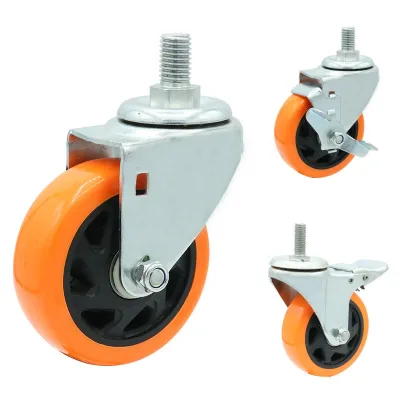 4 Inch  Medium Duty Casters with Brake 2200 Lbs Locking Industrial Swivel Top Plate Casters