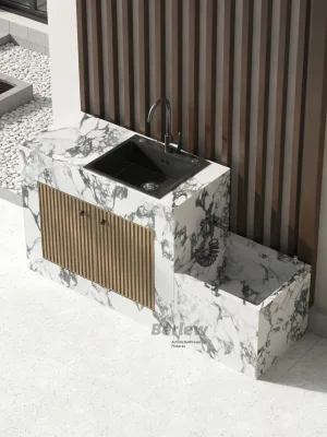Rock Board Nano One Hole Outdoor Courtyard Garden Washbasin Sink Combination