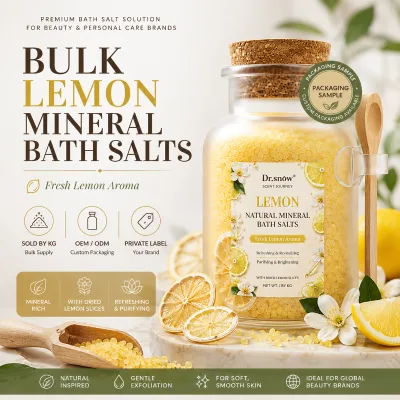 Factory Wholesale Body Care Products Vitamin C Skin Cleansing Brightening and Exfoliating Lemon Bath Salts For Taking a shower