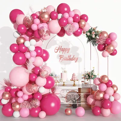 New Product Rose Red Balloon Chain Set Balloon Arch Kit for Party Birthday Wedding Decoration