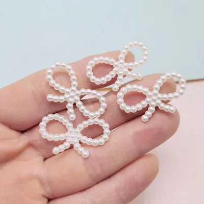 High-value Ethnic Pearl Series Water Resistant White DIY Jewelry Components Handmade Pearl Bow Trims and Accessories