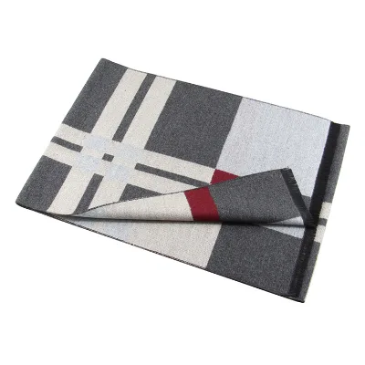 Winter Wholesale Men Scarf Supplier Customized OEM Printed Viscose Yarn-dyed Jacquard Scarf for Men