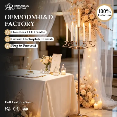 Wedding Gold 5-Arm Candle Holder Stand Tall Floor Candelabra Wedding Centerpiece Walkway Light for Party Event Decoration