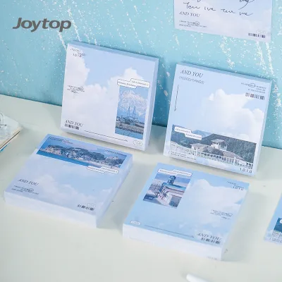Joytop Wholesale Custom Wilderness Sticky Notes 7.6*7.6cm With Display Box Stylish Memo Pad for Student Stationery