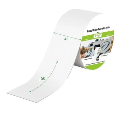 Rv White Butyl Tape Uv and Weatherproof Sealant Permanently Stops Camper Roof Leaks 4" X 50' Rv Seal Repair Tape