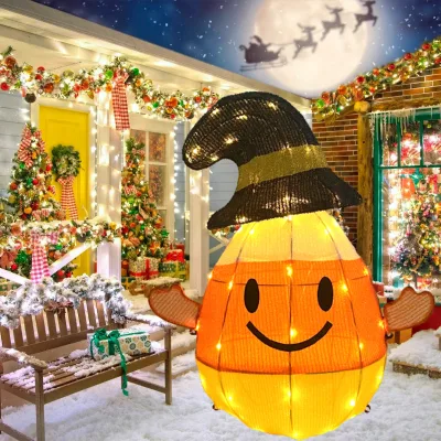 Outdoor Indoor Halloween Holiday Home Decor Decorations Lighted Led Pumpkin Ghost Motif Lights