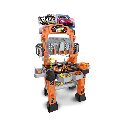Kids Tool Bench Set With Racing and Realistic Tool Toy, 39 Inch Racing Electric Drill Tool Table Workshop Set, Ages 3-8 Kid Gift