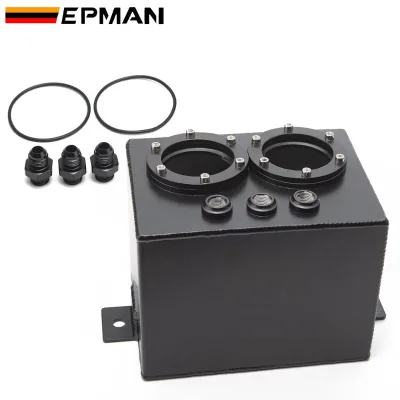 EPMAN Universal 3L Billet Aluminum Dual Fuel Surge Tank Swirl Pot System for Twin 044 External Fuel Pumps EP-YX6012-2K