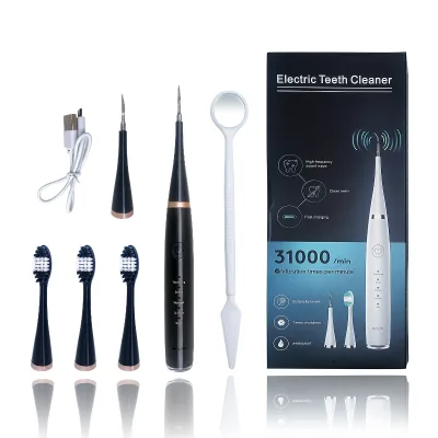 5 Modes Rechargeable Teeth Cleaning Kit With Electric Toothbrush Plaque Remover Electric Tooth Cleaner Tartar Remover for Teeth
