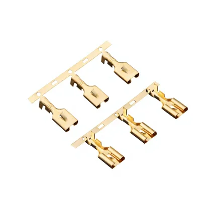OEM Brass Flat Barbed Spring Loaded Female Terminal Connector DJ623-E6.3B 250 Tab Wire Harness Terminal