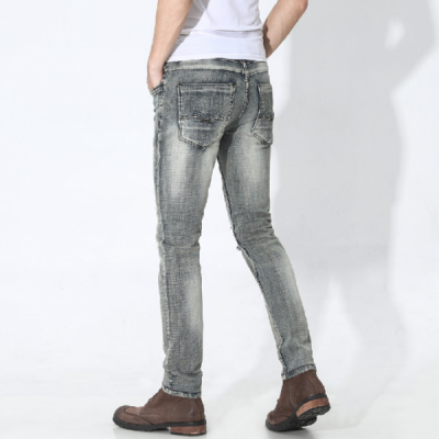 European and American Fashion Slim-fit Straight-leg Stretch Jeans