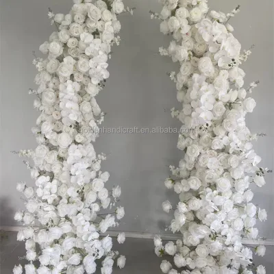 Hot Selling High Quality Wedding Backdrop Artificial White Rose Flower Arch for Wedding Party Decoration