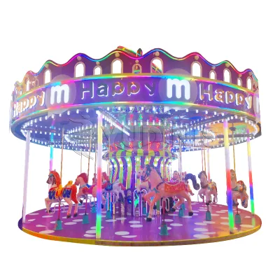 Pink Themed Outdoor Game Park Amusement Equipment Carousel for Family-Friendly Carnivals and Festivals