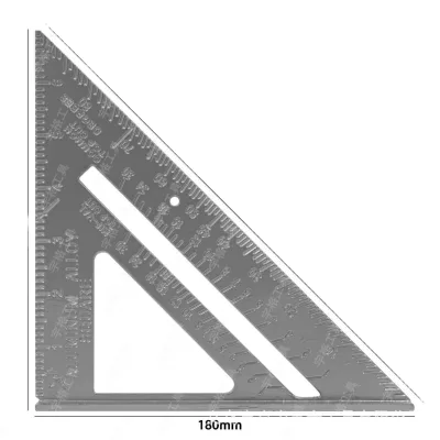 Woodentry Triangle Plate Aluminum Alloy Die-Casting Triangle Ruler Added Thickness of 7 Inches Woodworking