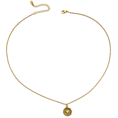 Gold Necklaces Heart Coin Necklace Starburst Fashion Pendant Necklace for Women