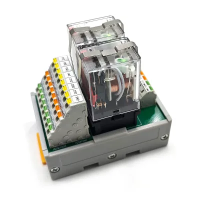 2-channel Relay Module with 4 Normally Open Contacts Per Channel, Amplifies Weak PLC IO signal to Drive High-power Loads.