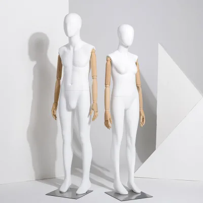 OEM Supplier Full-Body Fiberglass Adjustable Wooden Arm Male Female Teenage Mannequin