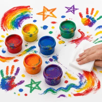 Washable 30ml Finger Paint Soft Tube Skin Friendly Peel Off Clean Water-Based for Kids Early Learning Preschool Art DIY