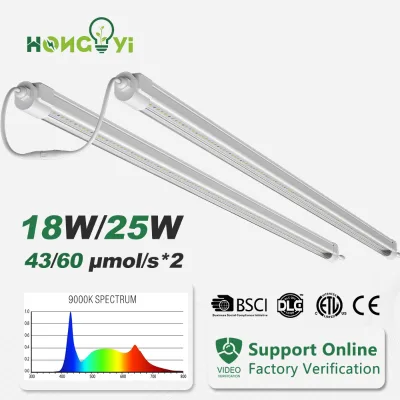 Factory Hot Selling Indoor IP66 LED Tube Light 1200mm High Brightness 18W 25W 6500K Aluminum Alloy Clone LED Grow Light