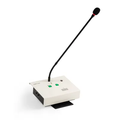 Condenser Unidirectional Paging Desk Desktop Microphone with Chime Audio Input Support TF Card Evac Messages with Priority