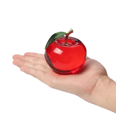 JUXINDA Christmas Crystal Apple Decoration Holiday Ornament Xmas Tree Decor Festive Crystal Gift