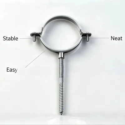 Guoniu RK-07 Stainless Steel Metric Spike Saddle Clamp with Rubber Liner and Full Laser Welding for Pipe Applications
