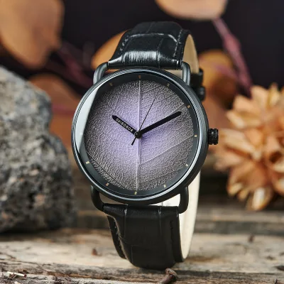 TimelessTreeLeaf High Quality Fashion Art Design Leaf Textured Dial Eco-Friendly Unisex 3BAR Water Resistant Japanese Movement