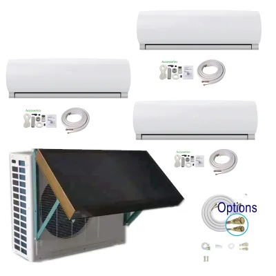 Good Price DC Inverter Tri Zones 12000+12000+12000 Split Solar air Conditioner 36000btu Multi-zones HVAC System
