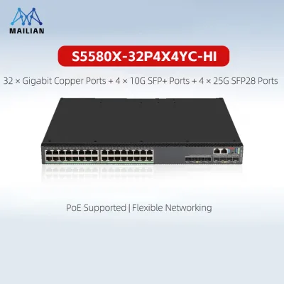 H3C S5580X HI Series Layer 3 Switches 10G/25G Uplink PoE SNMP QoS 2.4Tbps Switch Capacity High Performance Aggregation Core