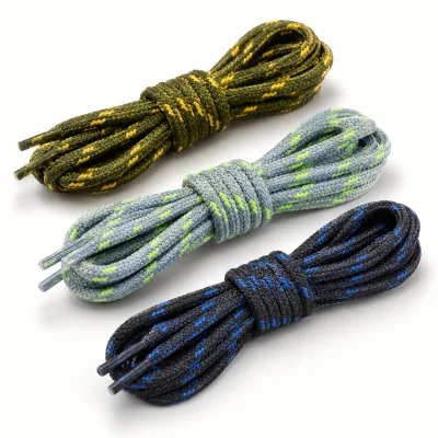 Outdoor Durable Braided Polyester Shoelaces Round Abrasion Resistant for Hiking Boots OEM Wholesale