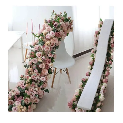Luxury Wild Flower Runner for Wedding Table Decor Elegant Centerpiece Runner for Wedding Decoration