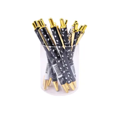 Popular Music Stationery Metal Ball Pen with Music Notes Printing