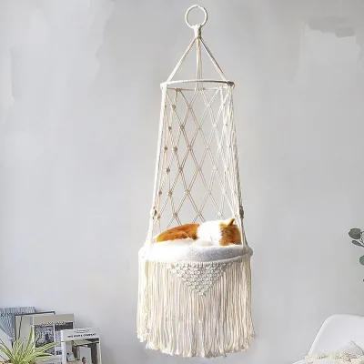 2023 Bohemian Wall Hanging New Diy Design Handmade Wall Hanging Macrame for Cat Swing and Potting Arrangement