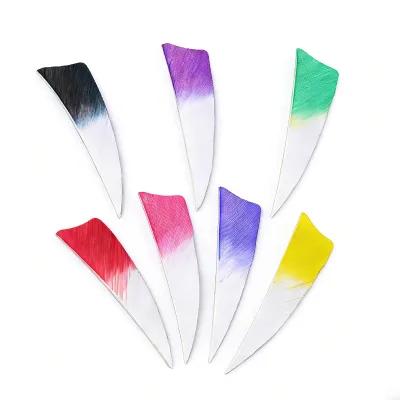 Archery Shield Turkey Feather 3inch 5inch Gradient Color True Feather Bow Hunting Shooting DIY Natural Vanes Archery Accessory