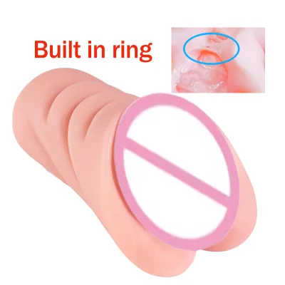 Factory Wholesale TPE Men Masturbator Cup 2-Channel Built-in Ring Waterproof Adult Sex Toy with Real Touch Feeling