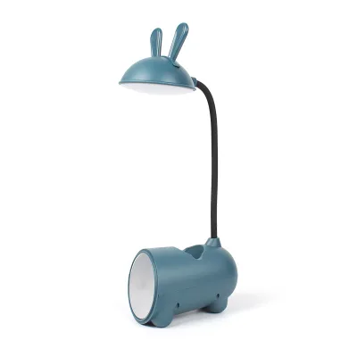 Rabbit USB Charging Desk Students Learn with Pen Makeup Mirror Mobile Phone Holders Touch Desk Lamp LED Dimming Night Lights
