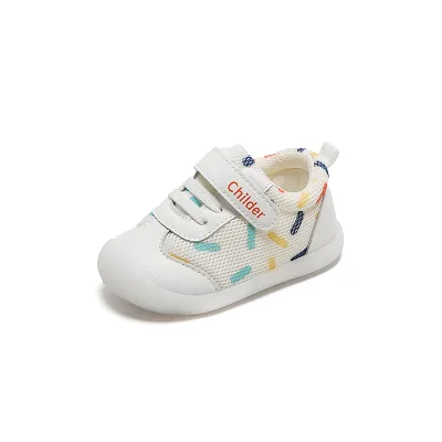 New Fashion Simple Pattern Mesh Breathable Children's Baby Mesh Shoes Baby Shoes Spring and Autumn Soft Sole Walking Shoes