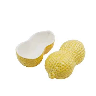 Custom Accept 3D Ceramic Cookie Jar Peanut Shape Design for Food Storage & Container Personalized
