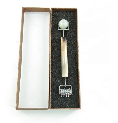 Body Mask Tool Body Reflexology Beauty Massage Device with Copper and Natural Jade OX Horn Handle Antirheumatic