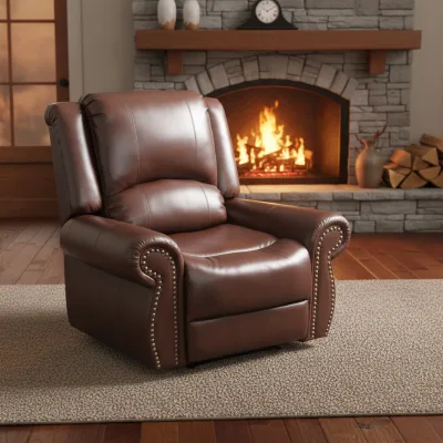 Wholesale Single Seat Leather Recliner Chair Smart Swing Recliner with Rocker Swivel Extendable Feature Reclining Sofa