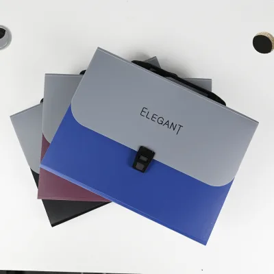 A4 Eco-Friendly Accordion File 0.7mm PP Material Recyclable Waterproof Cover 13 Compartments Elastic Handle Sustainable Custom