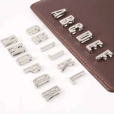 DIY High Quality Factory Price Pet Collar Accessories Full English Alphabetical Metal English Slide on Letter Charms