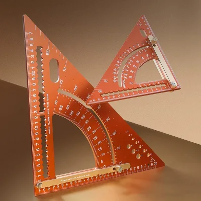 Wholesale New Adjustable Aluminum Triangular Ruler for Measuring Angles, Drawing Straight Lines and Arcs - Woodworking Tools