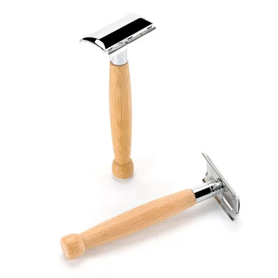 Abeis Biodegradable Single Blade Face Bamboo Safety Razor Wooden Handle Double Edge Razors Men Shaver