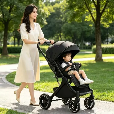 JXB SUV Suspension System Multifunctional 2-Way Outdoor Baby Pram with Full Canopy Sunroof